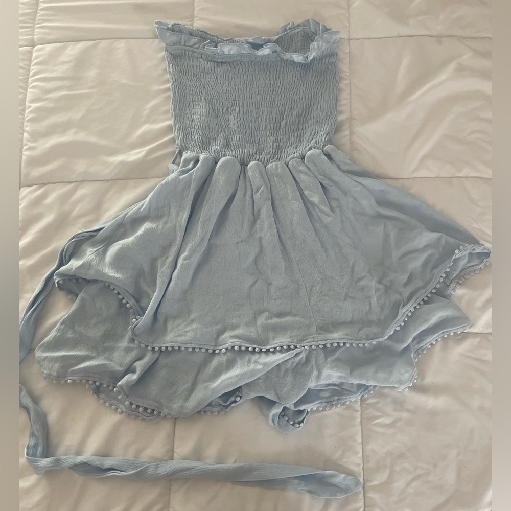 Strapless Blue Romper